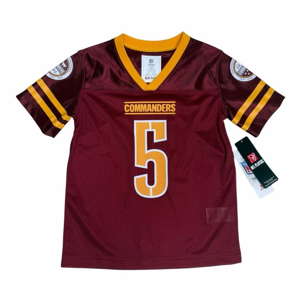 NEW Washington Commanders #5 Daniels Youth Jersey NFL Team Apparel Kids XS (4/5)